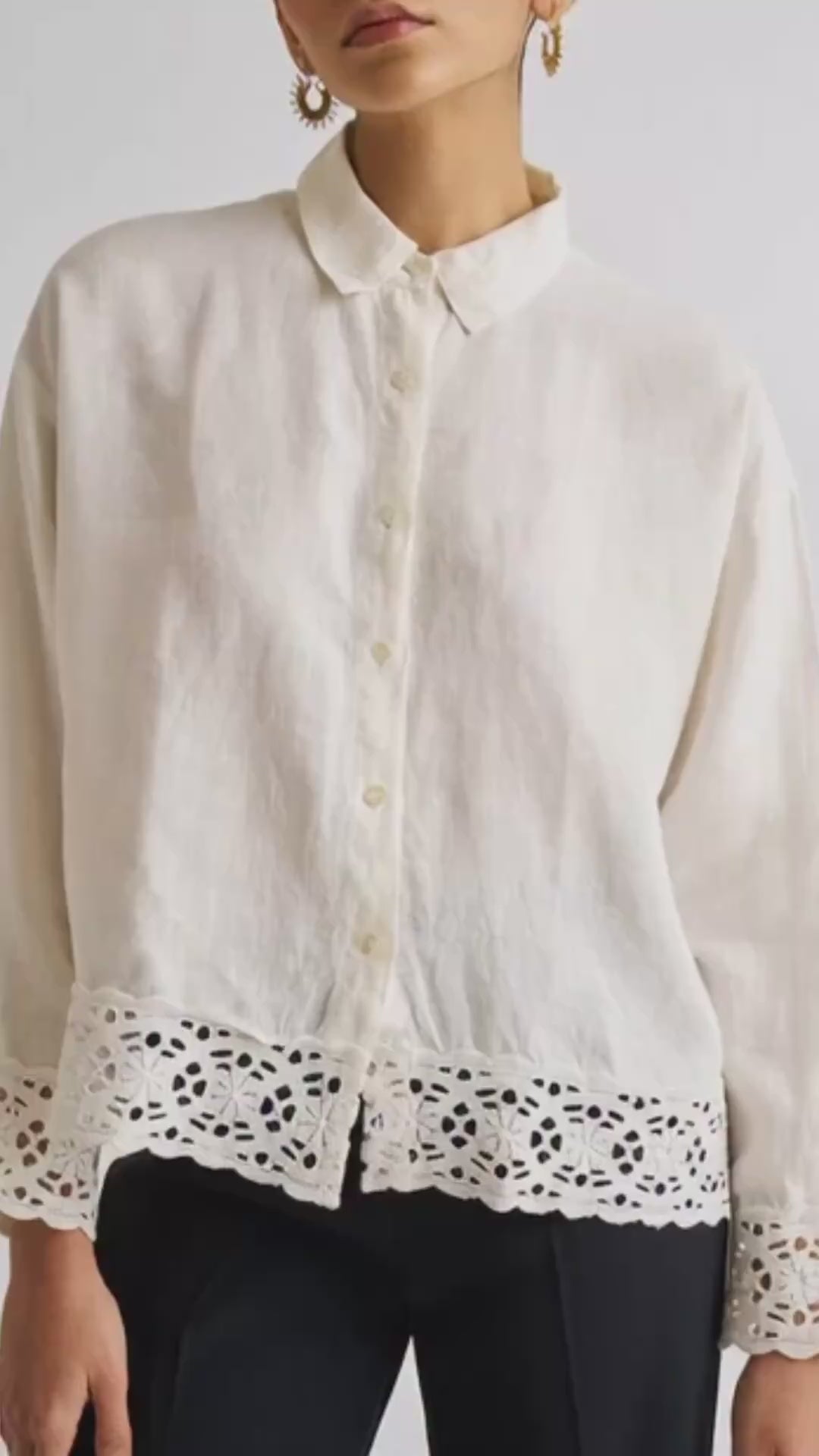 Button-Down Lace Shirt TOPS Reistor