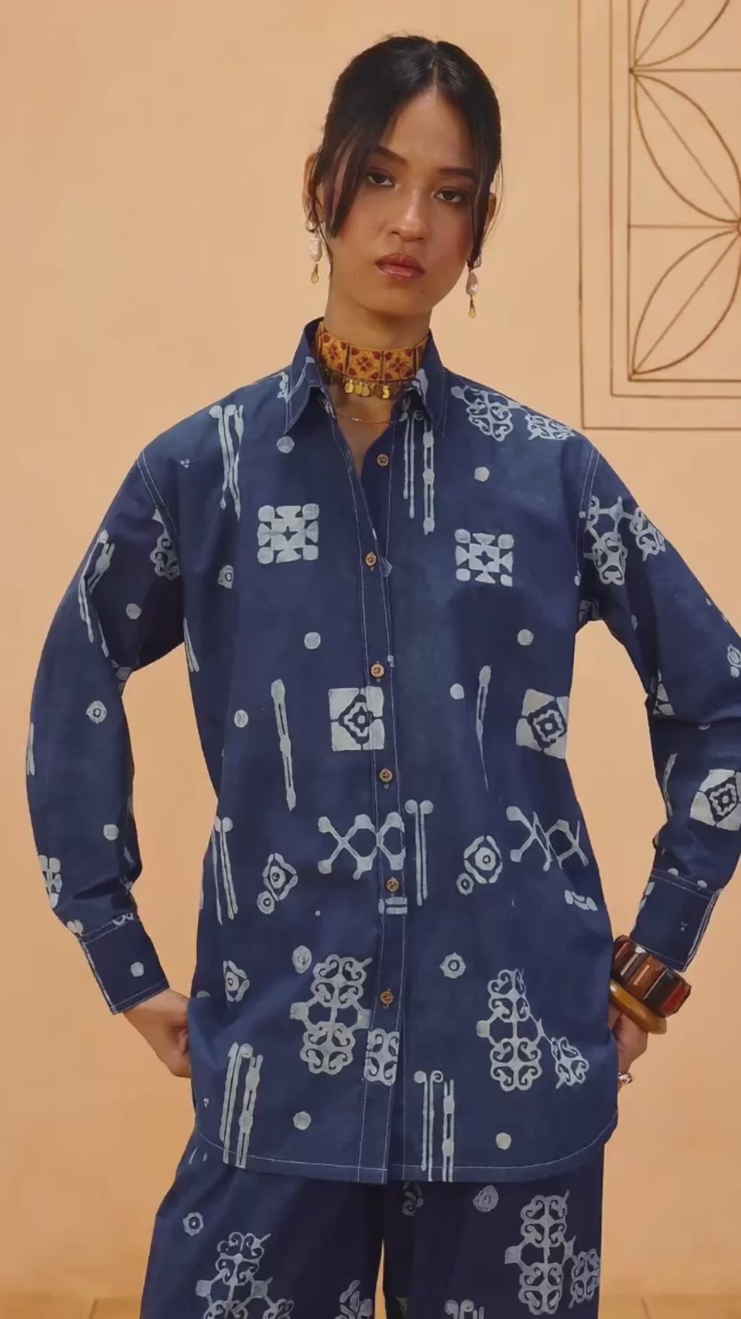 Indigo Patterns Organic Cotton Shirt TOPS SUI