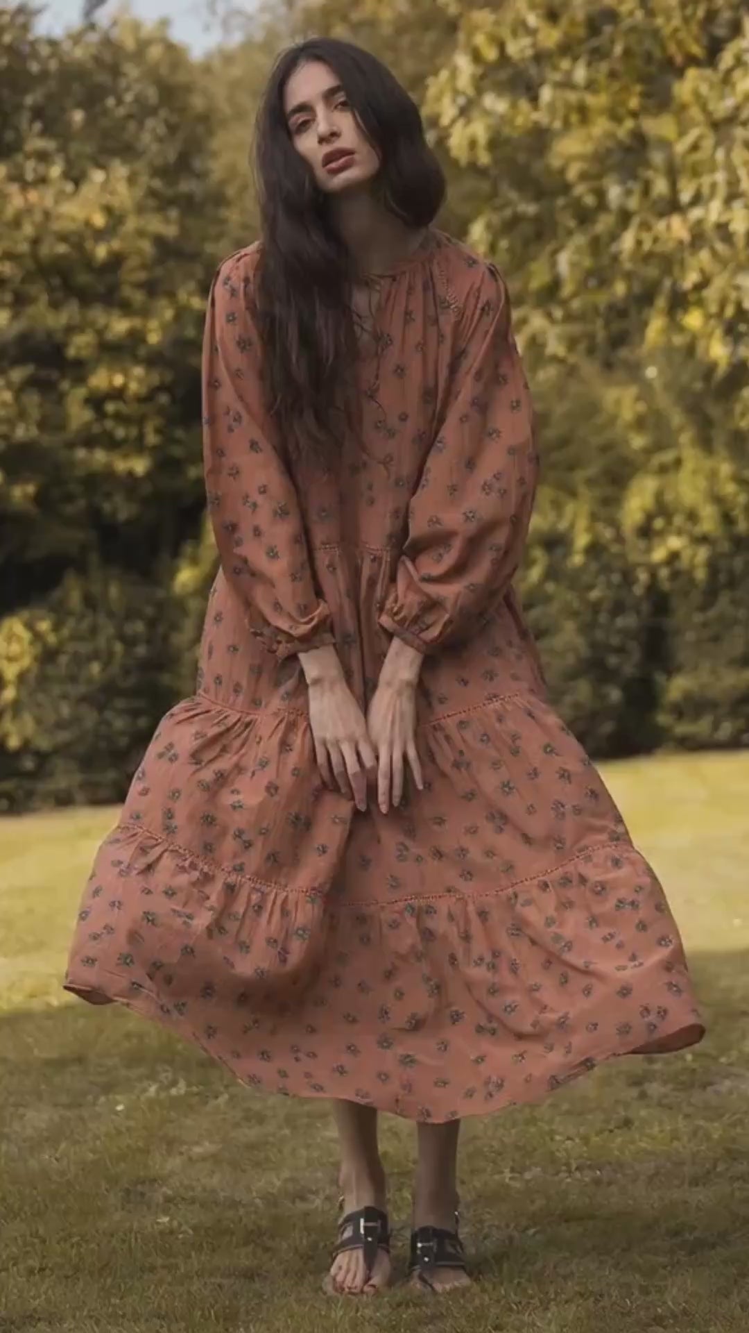 Cinnamon Daisy Tiered Dress DRESSES Em and Shi