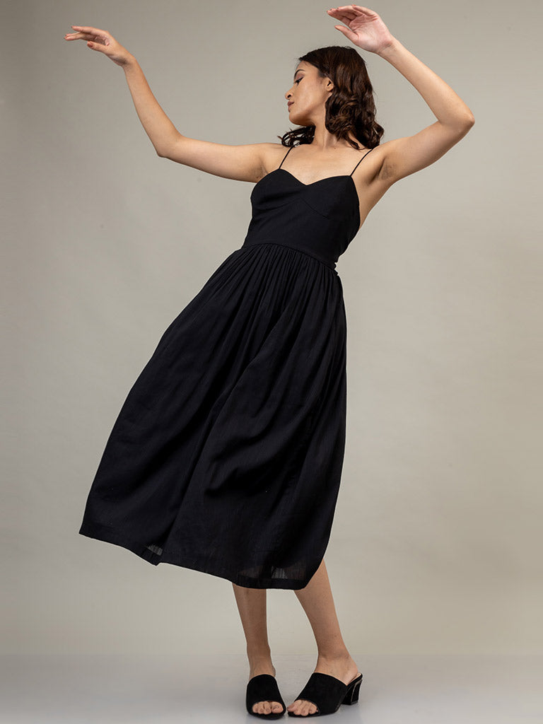 Mary Black Dress | Womens Backless Midi Dress | Doodlage | IKKIVI Mary Black Dress | Womens Backless Midi Dress | Doodlage | IKKIVI