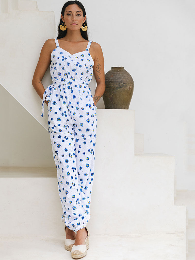 Ivory Daisy Day Jumpsuit JUMPSUITS Em and Shi   