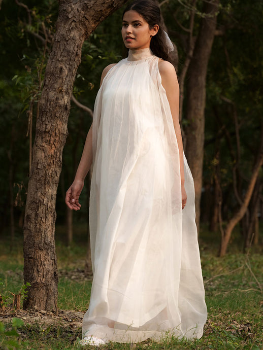 Elizabeth Sheer Pleated Dress DRESSES Ahmev   
