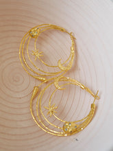 Load image into Gallery viewer, Starry Night Hoop Dangle Earrings JEWELLERY The Loom Art   
