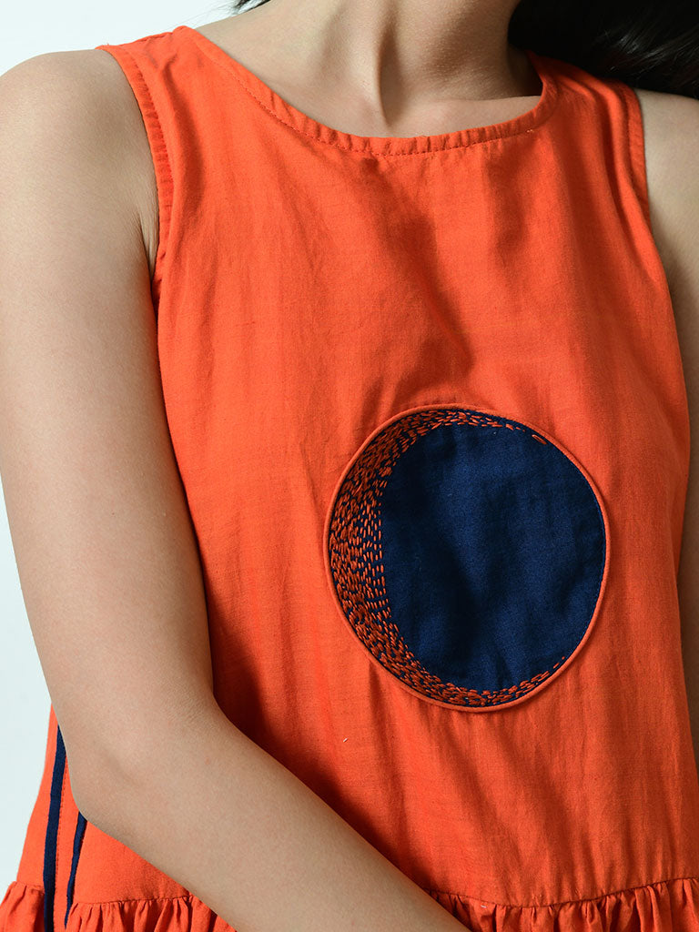 Khadi Crescent Moon Dress DRESSES Rias Jaipur   