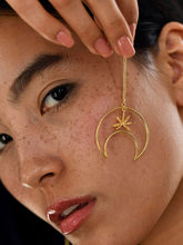 Load image into Gallery viewer, Linear Moon Dangle Earrings JEWELLERY The Loom Art   
