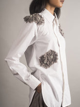 Load image into Gallery viewer, Embellished White Poplin Shirt TOPS Auruhfy   
