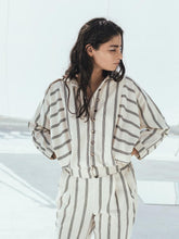 Load image into Gallery viewer, Monochrome Handwoven Twill Jumper JACKETS Itr by Khyati Pande   

