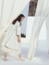 Load image into Gallery viewer, Sky Handwoven Cotton Twill Overcoat JACKETS Itr by Khyati Pande   
