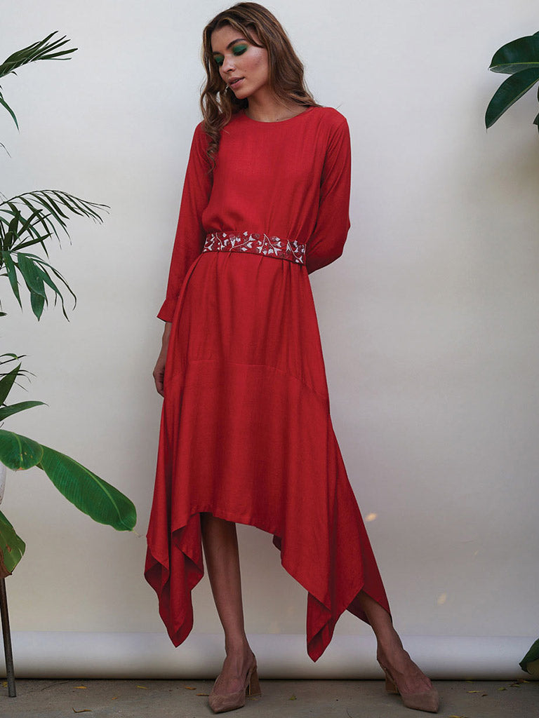 Scarlet Solid Dress DRESSES Kanelle   