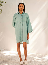 Load image into Gallery viewer, Blue Haze Shirt Dress DRESSES KHARA KAPAS   
