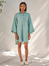 Load image into Gallery viewer, Blue Haze Shirt Dress DRESSES KHARA KAPAS   
