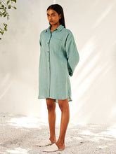 Load image into Gallery viewer, Blue Haze Shirt Dress DRESSES KHARA KAPAS   
