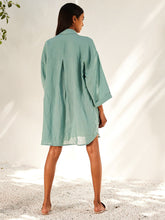 Load image into Gallery viewer, Blue Haze Shirt Dress DRESSES KHARA KAPAS   
