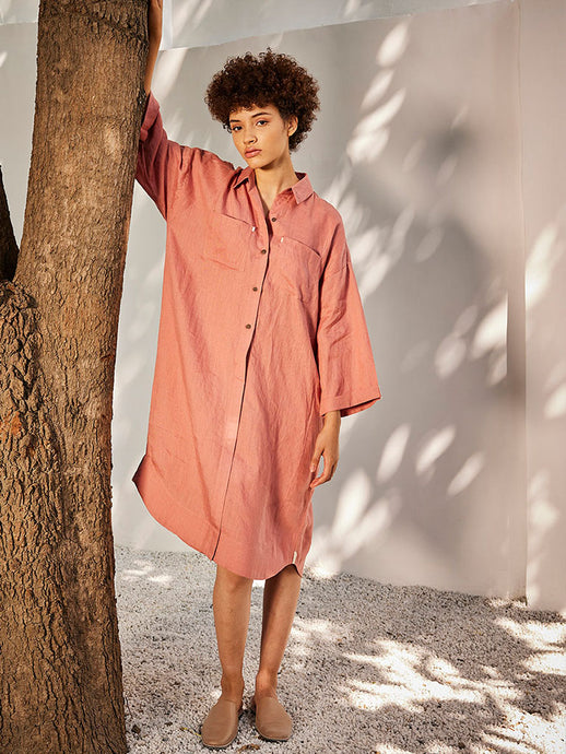 Rose Blossom Shirt Dress DRESSES KHARA KAPAS   