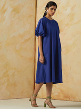 Load image into Gallery viewer, Margo Blue Solid Dress DRESSES Kanelle   
