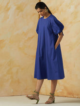 Load image into Gallery viewer, Margo Blue Solid Dress DRESSES Kanelle   
