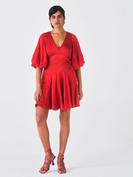 Parijaat Red Dress DRESSES Little Things Studio   