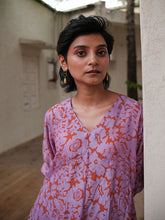 Load image into Gallery viewer, Lavender Floret Asymmetric Tunic DRESSES Khajoor   
