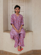 Load image into Gallery viewer, Lavender Floret Asymmetric Co-ord Set SETS Khajoor   
