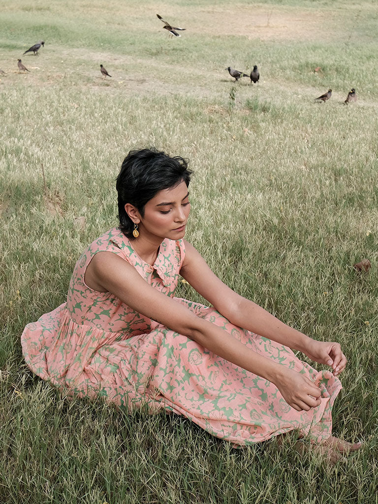 Amethyst Floret Long Tier Dress DRESSES Khajoor   