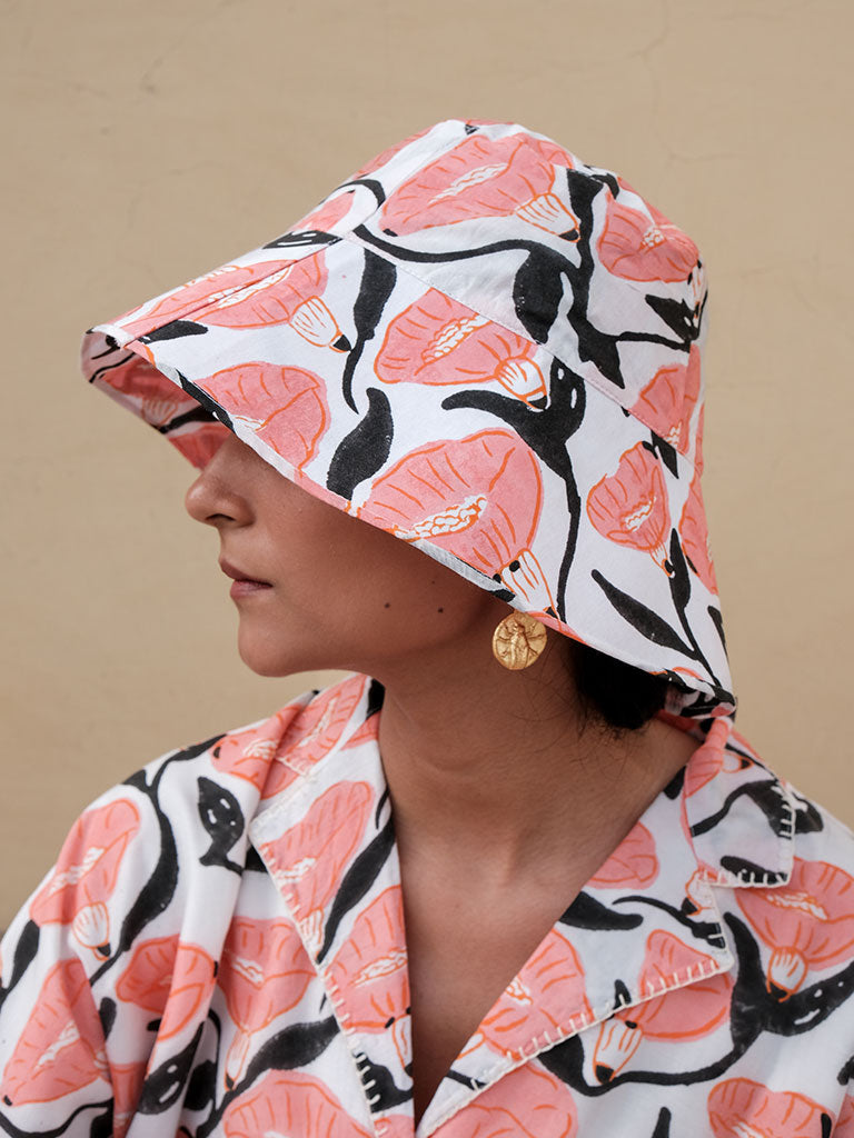 Outlined Florals Boxy Resort Shirt TOPS Khajoor   