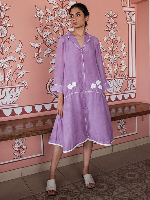 Lavender Resort Shirt Dress DRESSES Khajoor   