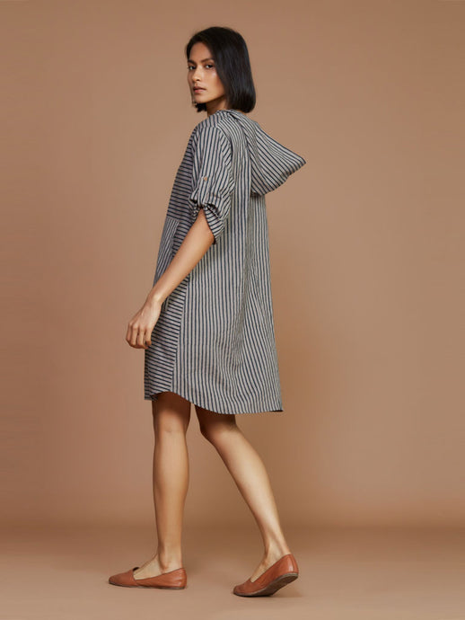 Striped Hooded Dress DRESSES Mati   