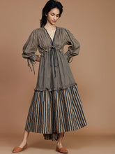 Load image into Gallery viewer, Tiered Frill Striped Dress DRESSES Mati   
