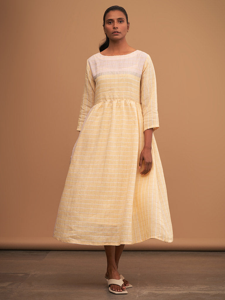 Parisa Citrus Linen Dress DRESSES Manan   