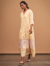 Load image into Gallery viewer, Rasa Pleated Handloom Linen Dress DRESSES Manan   
