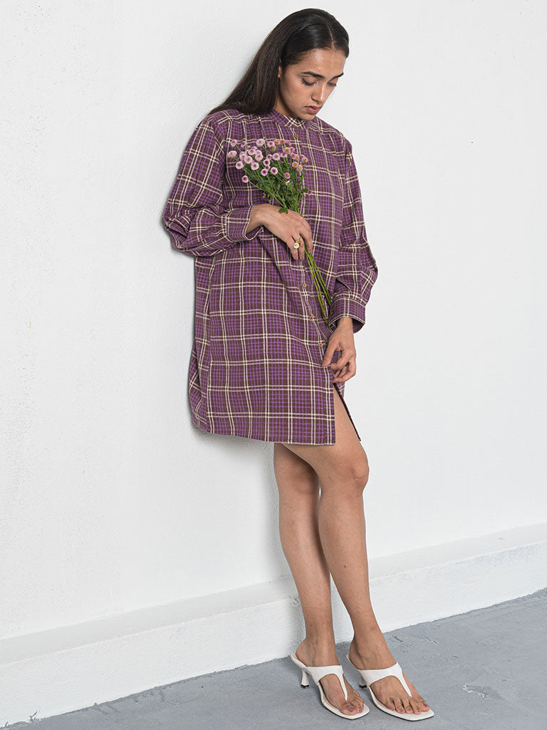 Purple Fields Shirt Dress DRESSES SUI   