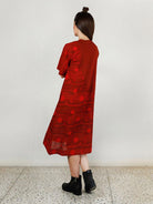 Fluid Red Pocket Dress DRESSES Rias Jaipur   