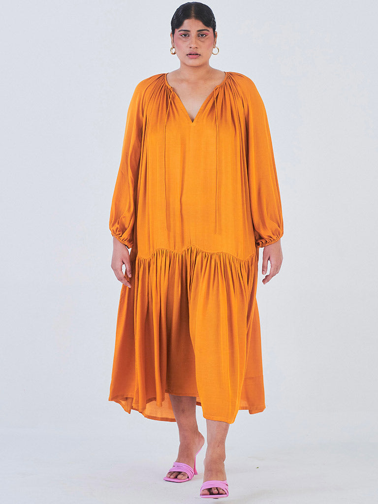 Juhi Orange Dress DRESSES Little Things Studio   