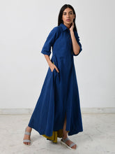 Load image into Gallery viewer, Blue Collar Jumpy DRESSES Rias Jaipur   
