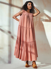 Load image into Gallery viewer, Peach DRESSES KHARA KAPAS   
