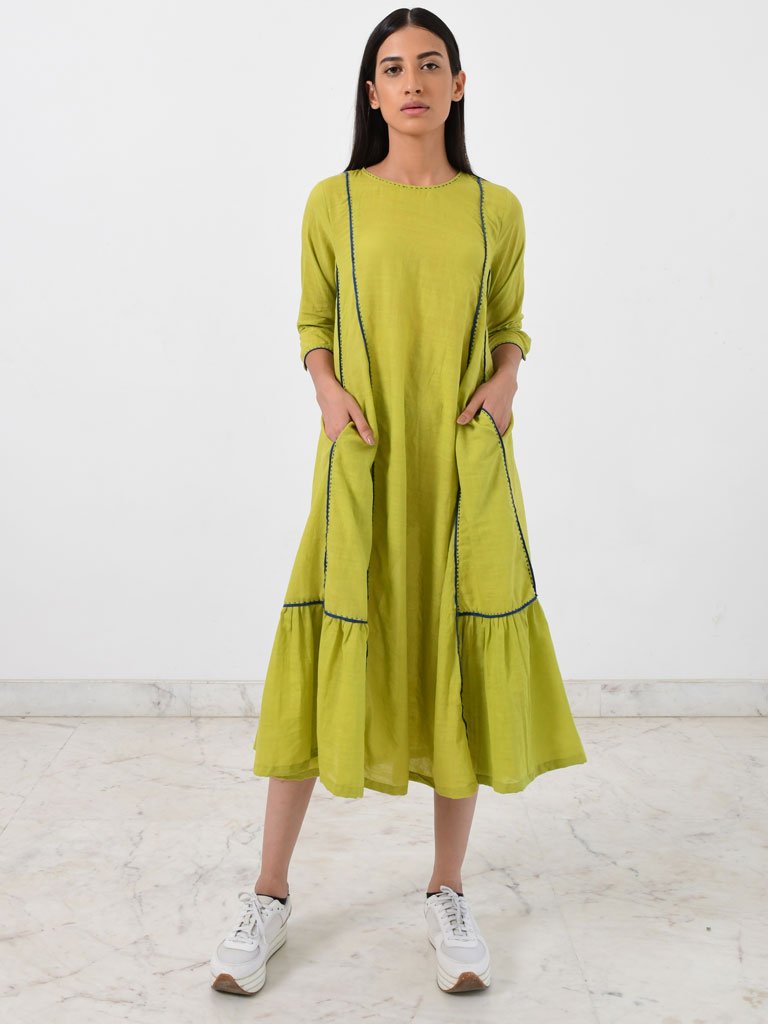 Paneled Dress DRESSES Rias Jaipur   